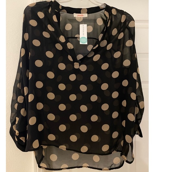 Pomelo Tops - POMELO Polka Dot Blouse, plus! NWT